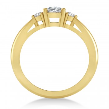 Cushion Moissanite & Diamond Three-Stone Engagement Ring 14k Yellow Gold (1.14ct)
