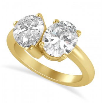 Oval/Pear Diamond Toi et Moi Ring 14k Yellow Gold (4.50ct)