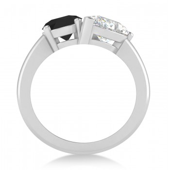 Oval/Pear Black & White Diamond Toi et Moi Ring Platinum (4.50ct)