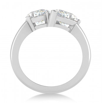 Oval/Pear Moissanite Toi et Moi Ring 14k White Gold (4.50ct)