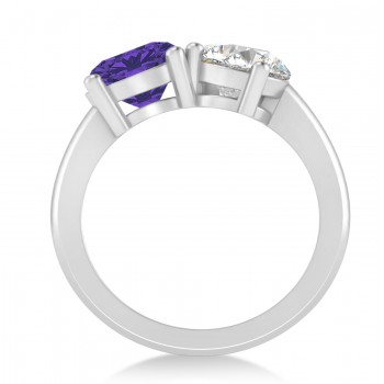 Round/Pear Diamond & Tanzanite Toi et Moi Ring Platinum (4.00ct)