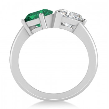 Pear/Pear Diamond & Emerald Toi et Moi Ring Platinum (4.00ct)