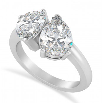 Pear/Pear Lab Grown Diamond Toi et Moi Ring Platinum (4.00ct)