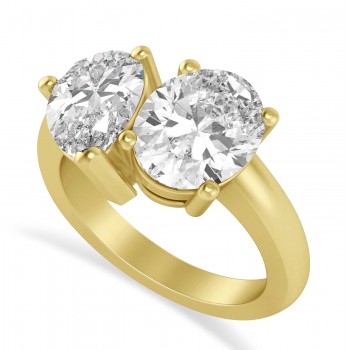 Pear/Oval Diamond Toi et Moi Ring 14k Yellow Gold (6.00ct)