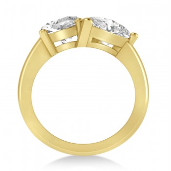 Pear/Oval Lab Grown Diamond Toi et Moi Ring 18k Yellow Gold (6.00ct)