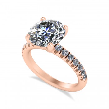Moissanite Diamond Solitaire Engagement Ring 14K Rose Gold (3.92ct)