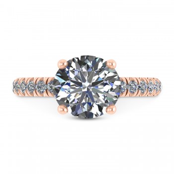 Moissanite Diamond Solitaire Engagement Ring 14K Rose Gold (3.92ct)