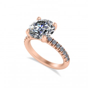 Lab Grown Diamond Solitaire Engagement Ring 14K Rose Gold (4.42ct)