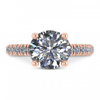 Moissanite Diamond Solitaire Engagement Ring 14K Rose Gold (4.42ct)