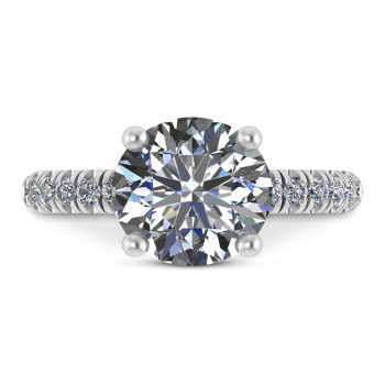 Moissanite Diamond Solitaire Engagement Ring 14K White Gold (4.42ct)