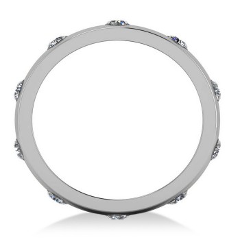 Men's Diamond Ring Eternity Wedding Band 14k White Gold (1.00ct)