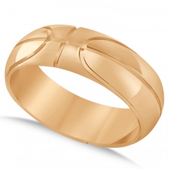Men's Basketball Eternity Sports Band Ring 14k Rose Gold