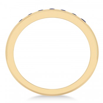 Men's Blue Sapphire Channel Set Wedding Band 14k Yellow Gold (0.49ct)