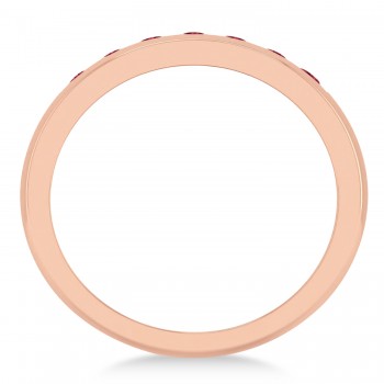 Men's Ruby Channel Set Wedding Band 14k Rose Gold (0.49ct)