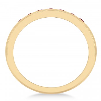 Men's Ruby Channel Set Wedding Band 14k Yellow Gold (0.49ct)