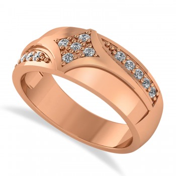 Diamond Gents Ring/Wedding Band For Men 14k Rose Gold (0.30ct)