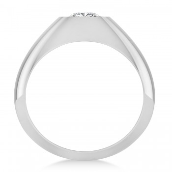 Men's Diamond Gypsy Ring 14k White Gold (1.00ct)