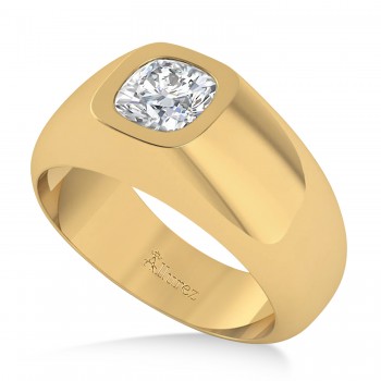 Men's Diamond Gypsy Ring 14k Yellow Gold (1.00ct)