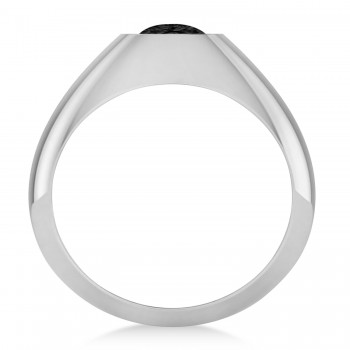 Men's Black Diamond Gypsy Ring 14k White Gold (1.00ct)