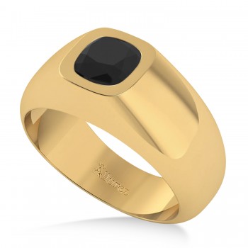 Men's Black Diamond Gypsy Ring 14k Yellow Gold (1.00ct)