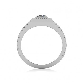Two Tone Cut Diamond Men's Fashion Ring 14k White Gold (0.50 ct)