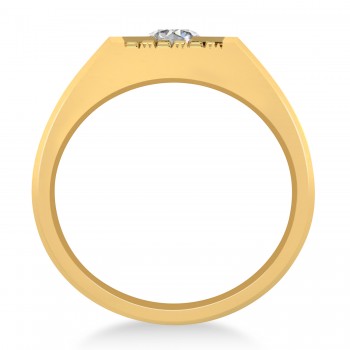 Men's Textured Diamond Fashion Ring 14k Yellow Gold (0.50 ctw)