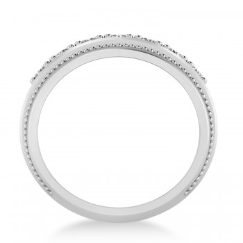 Men's Seven-Stone Diamond Milgrain Ring 14k White Gold (1.05 ctw)