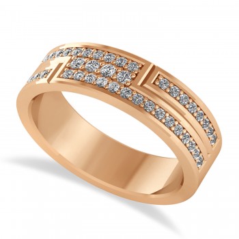 Diamond Strand Men's Ring/Wedding Band 14k Rose Gold (0.54ct)