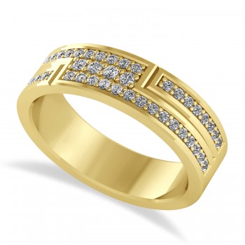 Diamond Strand Men's Ring/Wedding Band 14k Yellow Gold (0.54ct)