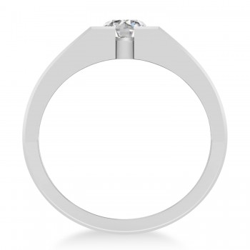 Men's Diamond Solitaire Fashion Ring 14k White Gold (1.00 ctw)