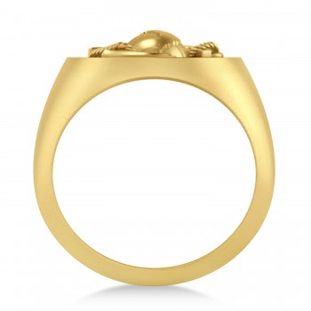 United States Marine Corps Men's Signet Fashion Ring 14k Yellow Gold