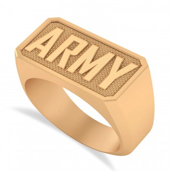 United States Army Men's Signet Fashion Ring 14k Rose Gold