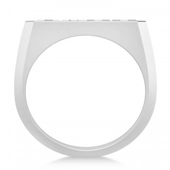 United States Navy Men's Signet Fashion Ring 14k White Gold