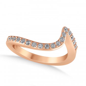 Diamond Accented Tension Set Wedding Band 14k Rose Gold (0.18ct)