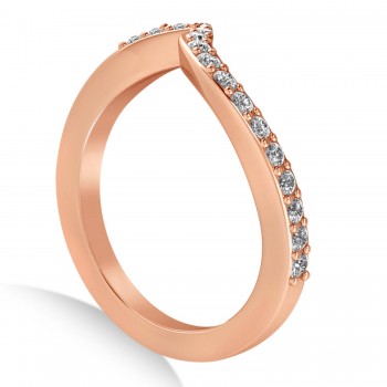 Diamond Accented Tension Set Wedding Band 14k Rose Gold (0.18ct)