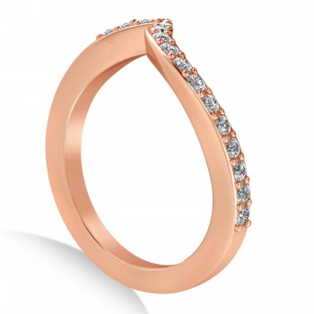 Lab Grown Diamond Accented Tension Set Wedding Band 14k Rose Gold (0.18ct)