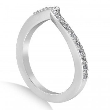 Lab Grown Diamond Accented Tension Set Wedding Band Platinum (0.18ct)