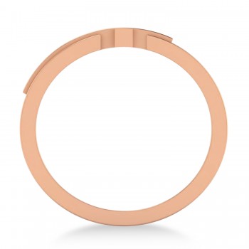 Mens Novelty Cross Ring in 14k Rose Gold