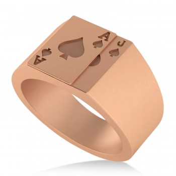 Men's Playing Card Ring 14K Rose Gold