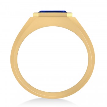 Blue Sapphire Solitaire Men's Engagement Ring 14k Yellow Gold (2.50ct)