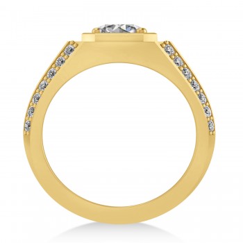 Lab Grown Diamond Accented Men's Engagement Ring 14k Yellow Gold (2.06ct)