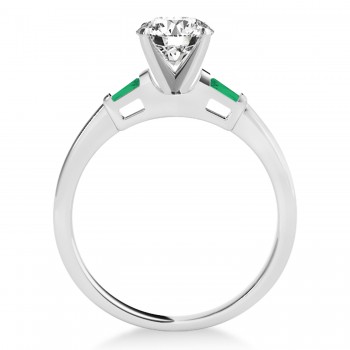 Tapered Baguette 3-Stone Emerald Engagement Ring Platinum (0.10ct)