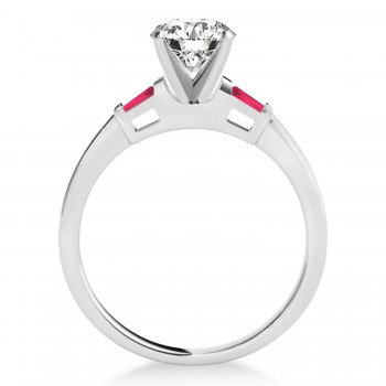Tapered Baguette 3-Stone Stone Ruby Engagement Ring Palladium (0.10ct)