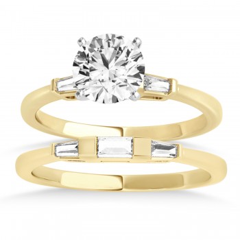 Tapered Baguette 3-Stone Diamond Bridal Set 14k Yellow Gold (0.30ct)