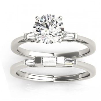 Tapered Baguette 3-Stone Diamond Bridal Set Palladium (0.30ct)