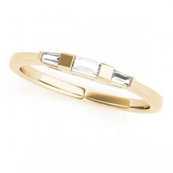 Tapered Baguette 3-Stone Diamond Wedding Band 14k Yellow Gold (0.20ct)