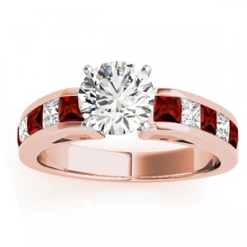 Diamond and Garnet Accented Engagement Ring 14k Rose Gold 1.00ct