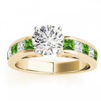 Diamond and Peridot Accented Engagement Ring 14k Yellow Gold 1.00ct