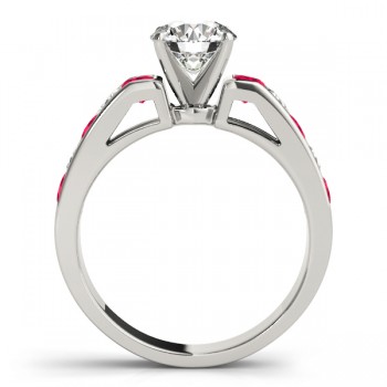 Diamond and Ruby Accented Engagement Ring Platinum 1.00ct
