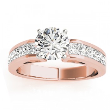 Diamond Princess-cut Channel Bridal Set 14k Rose Gold 2.20ct